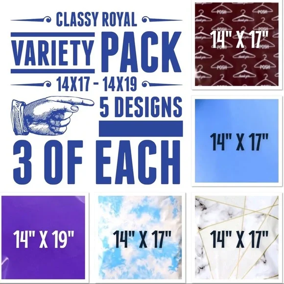 15 Piece Classy Royal Variety Bundle 14X17 & 14X19 Poly Mailers PRICE IS FIRM - Picture 7 of 7